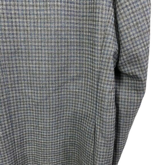 Jos A Bank Signature Collection Gray Blue Plaid Suit Jacket Blazer Wool sz 46R - Picture 12 of 16